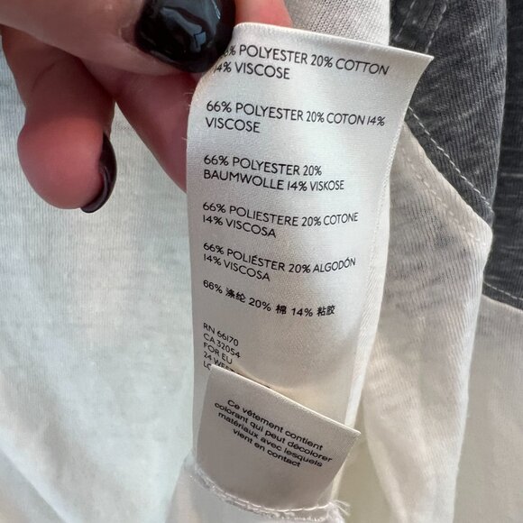 Free People WE THE FREE 3/4 Sleeve Major Leagues White Grey colorblock Jersey - Picture 4 of 7